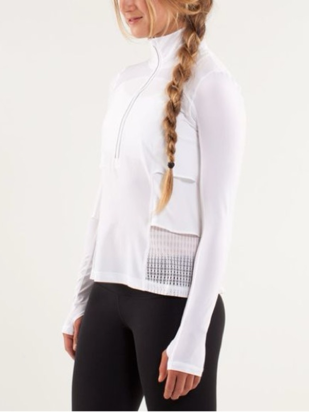 Lululemon Sun Runner Hybrid Pullover In White Size 8
